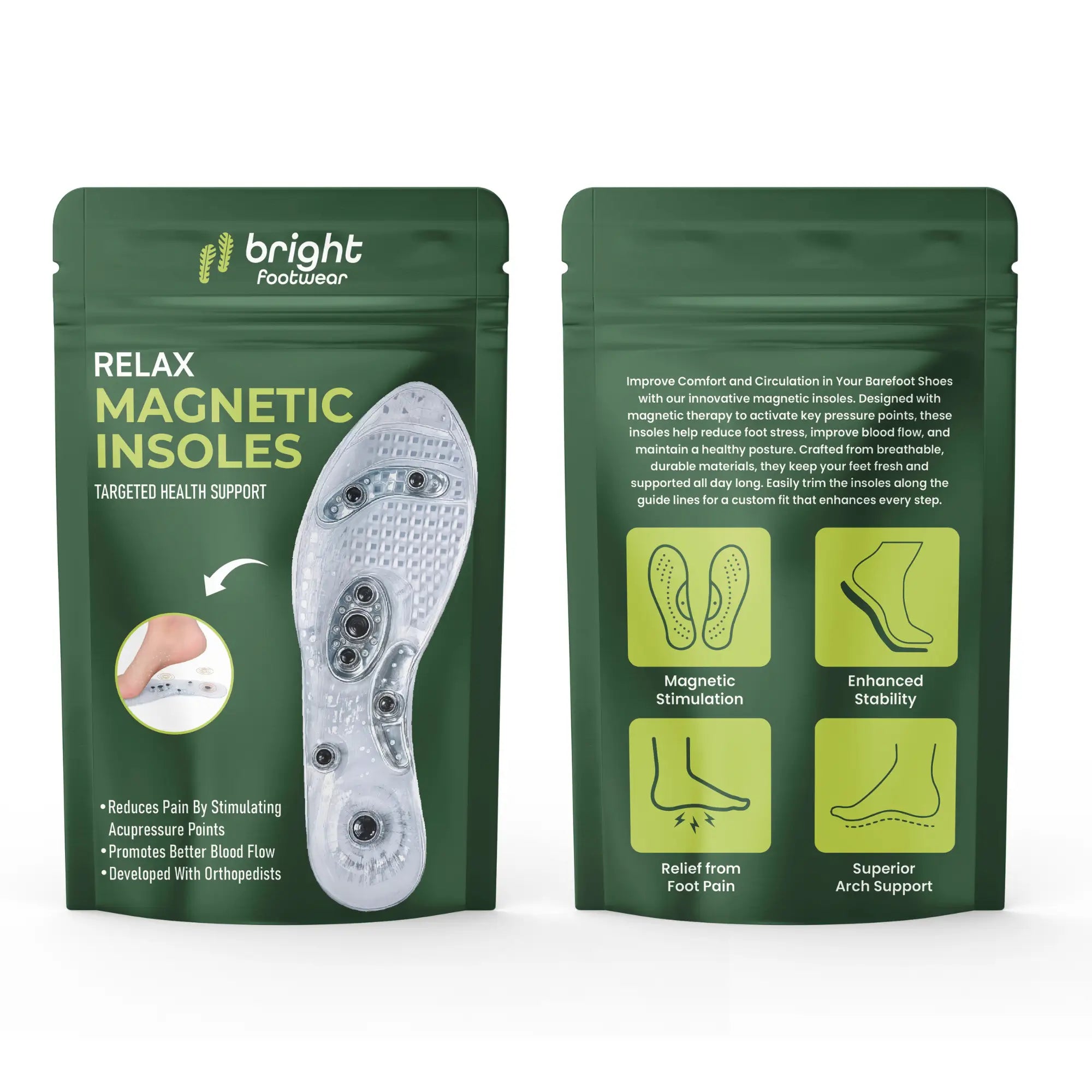 Relax Magnetic Insoles - Reduce Pain by Stimulating Acupressure Points